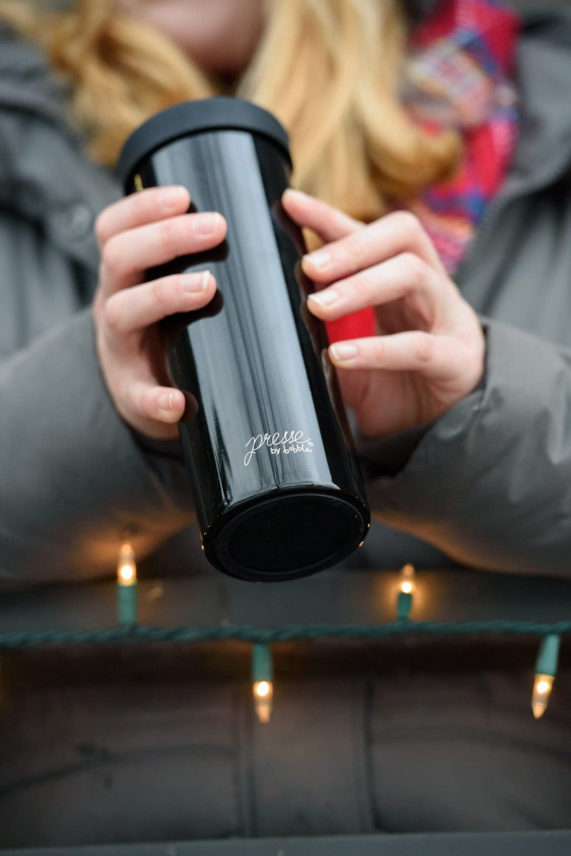 bobble French Coffee Presse, On-The-Go use, Quick Brew, Slim Design, Triple Wall Insulation, 14 oz (Black) - Image 4